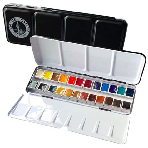 daniel smith watercolor half pan metal box set|daniel smith watercolor tubes set.